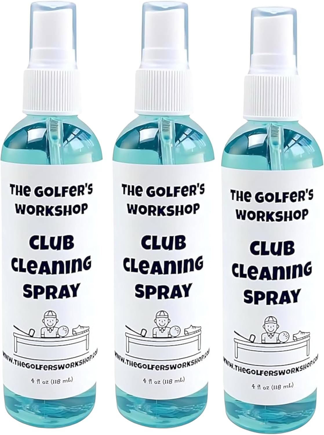 The Golfer's Workshop Golf Club Cleaner – 4oz Portable Spray Bottle | Deep Clean for Clubs, Balls & Grips | Golf Accessory (3)