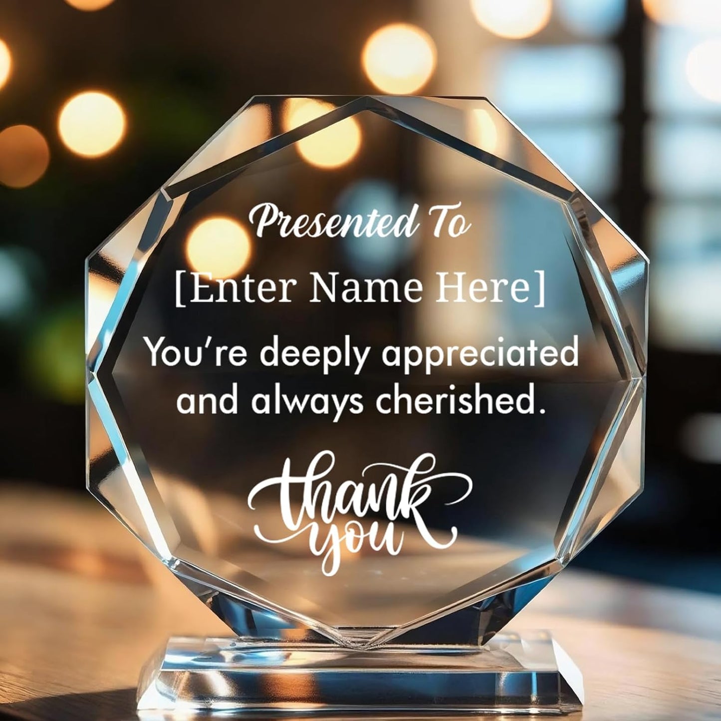 Custom Crystal Awards and Trophies – Personalized Engraved Glass Plaques for Employee Recognition, Appreciation, Farewell, Retirement, Coworker Gifts, Sports Achievements