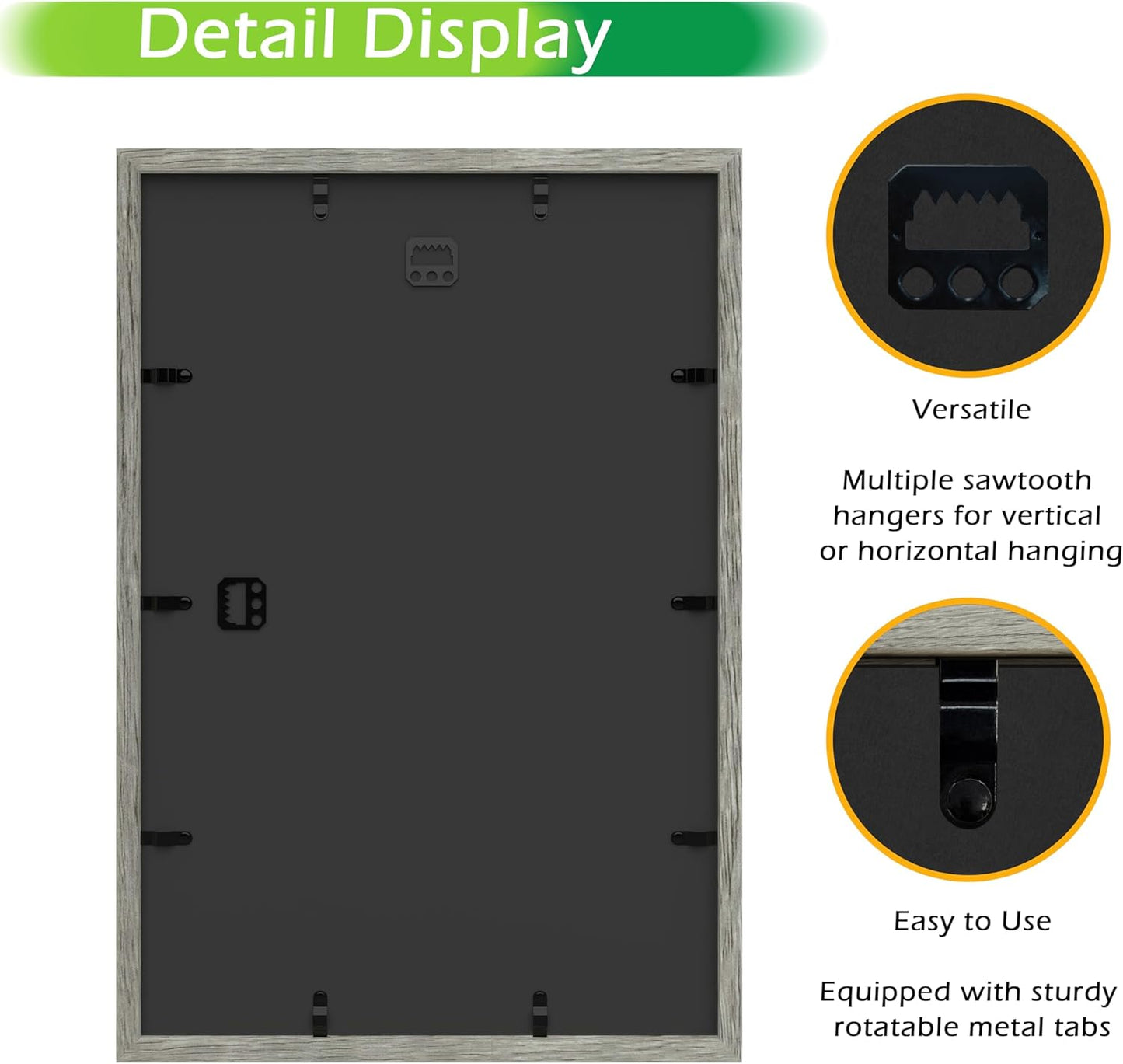 FrameWorks 12" x 18" Grey Wooden Shadow Box Frame – Soft Felt Back, Tempered Glass, and Included Elegant White Ball Push Pins