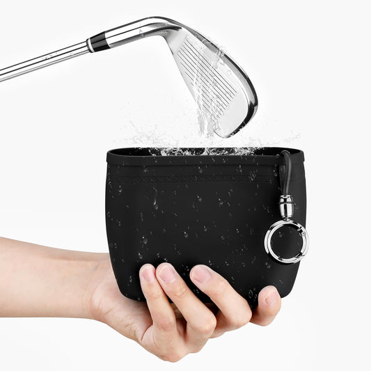 MOSTY Golf Club and Golf Ball Cleaner Bag – Best Golf Club Cleaning Kit, On-Course Golf Accessories, Club Cleaner for Golf Bag, Golf Gifts for Men Women Golfers, Unique Golf Gear for Him(Silicone)