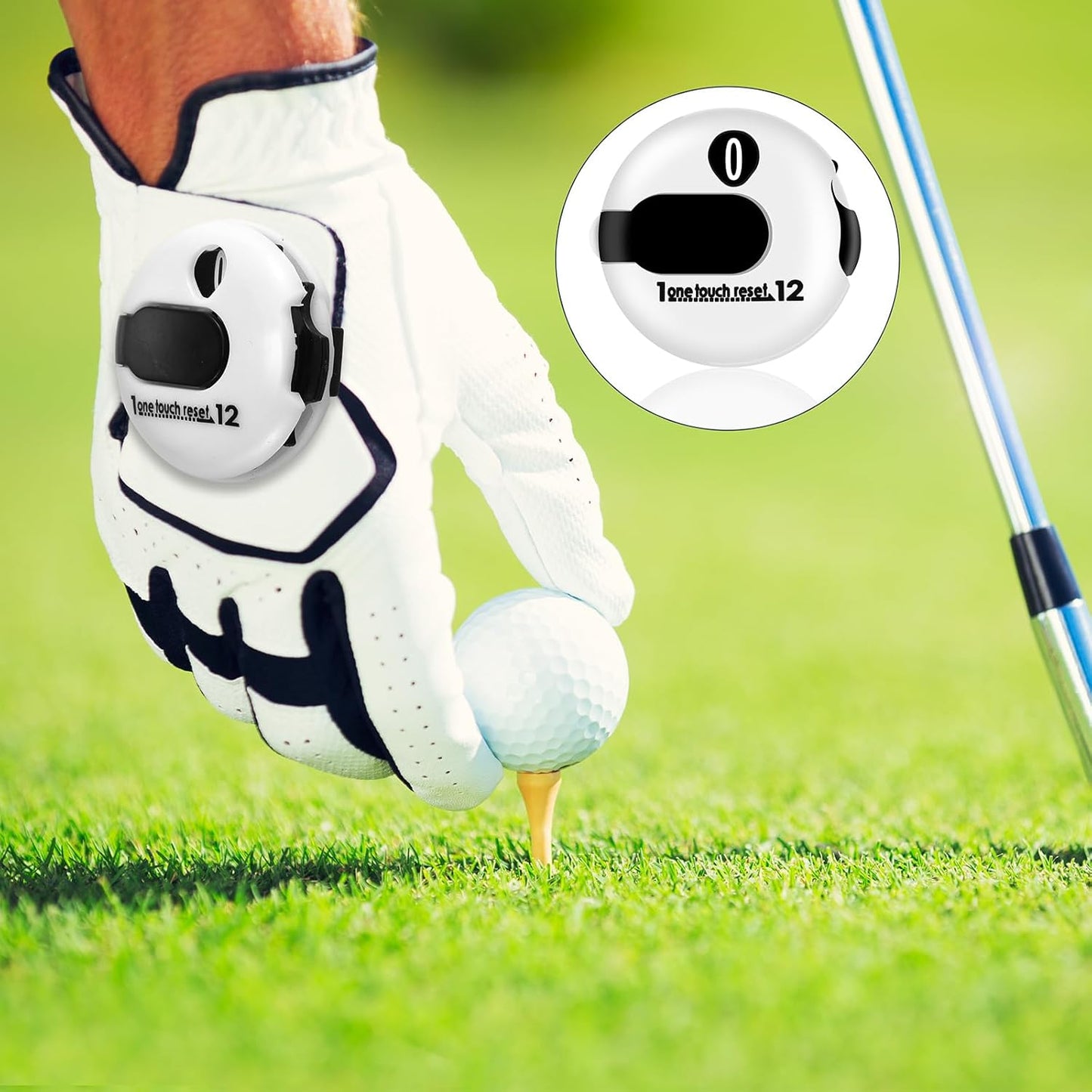 Weewooday 2 Pieces Golf Score Counter Golf Stroke Counter Golf Counter Clicker with One Touch Reset for Golf Game Scorekeeper Outdoor Activities Sport (White)