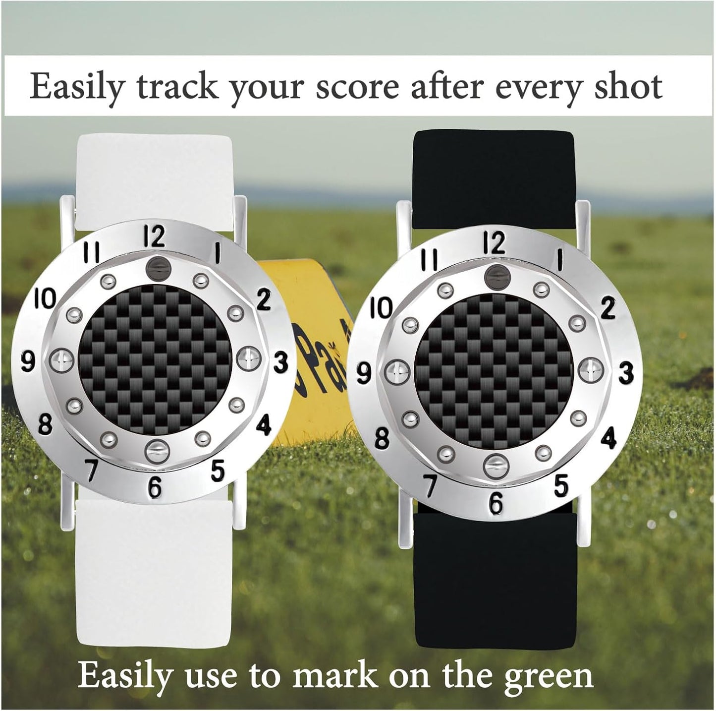 Golf Ball Marker with Carbon Fiber Ball Marker Bracelet, Golf Accessories, Golf Gifts, Golf Counter for Men Women