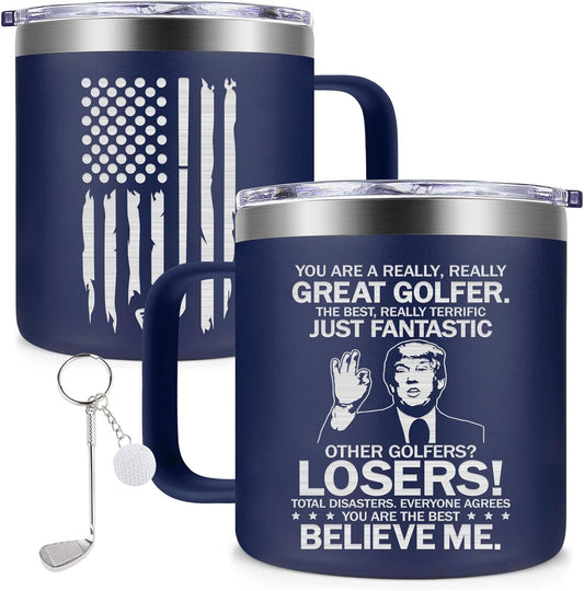 Fufendio Golf Gifts for Men - Best Golf Gift 14oz - Fathers Day Golfs Gifts for Dad Grandpa Brother Men Golfers Him - Christmas Gift
