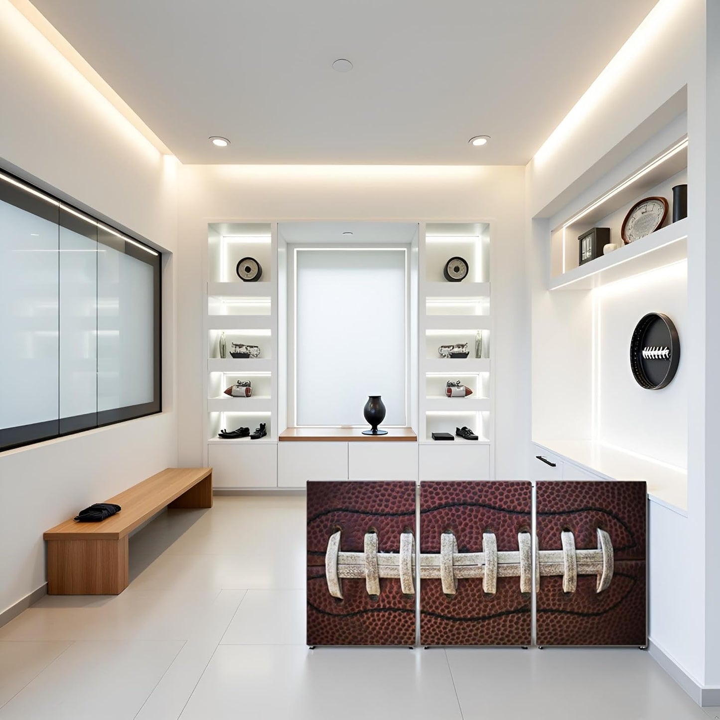 American Football Close-up Kids Room Canvas Wall Art Modern Workout Home Decor Rugby Poster Print Boy Bedroom Decor Sport Artwork Gym Wall Décor Framed 12x16inch