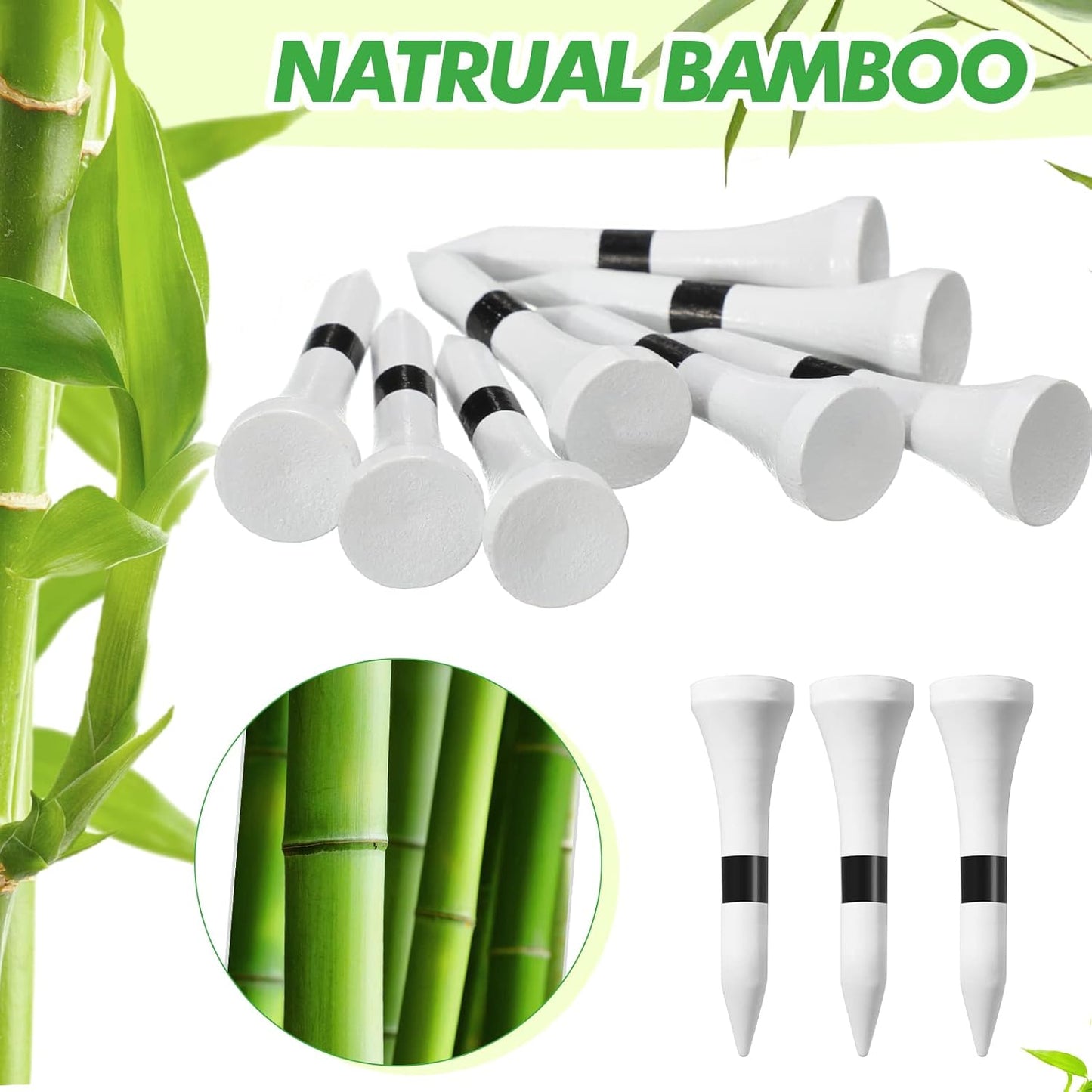 Mudder 600 Pack Golf Tees Bulk Wooden Golf Tees Wood for Men Balls Accessories