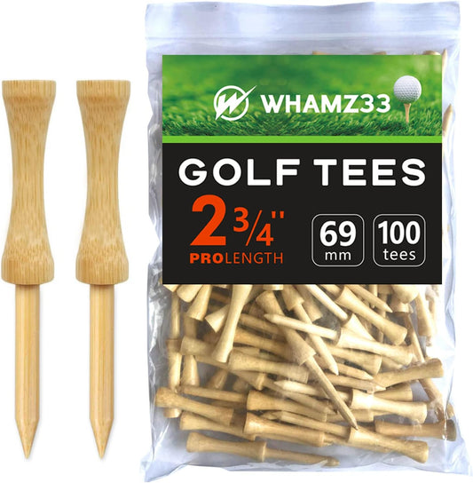Step Down Golf Tees 2-1/8"or 2-3/4"or 3-1/4" 100 Pack Enduring Wooden Bamboo Golf Castle Tees