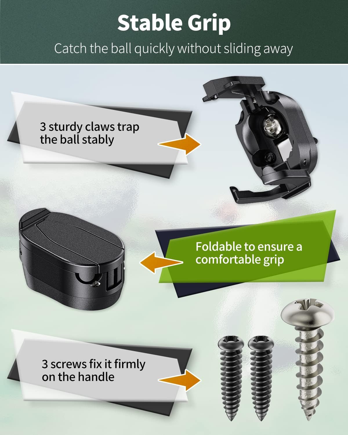 GreenHaven Golf Ball Retriever Grabber for Putters Golf Pick-up Portable Grip Sucker Tool Back Saver for Golfers，3-4 Pack