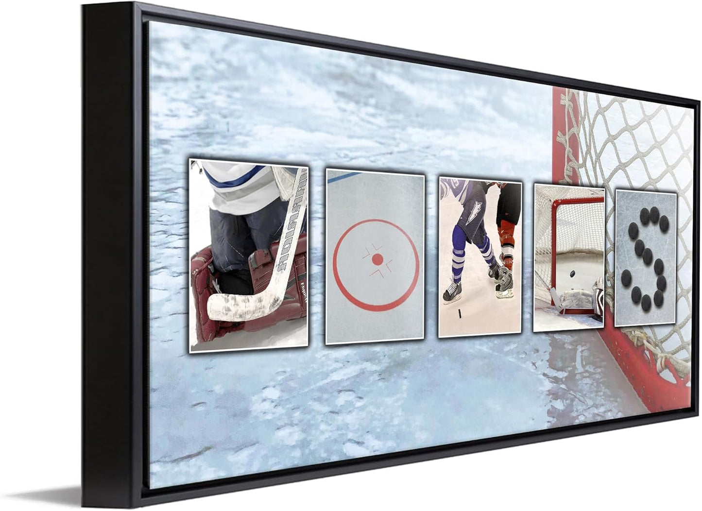 Personal-Prints HOCKEY Personalized Décor or Gift for the Hockey Player, Coach, Team, or Fan | Customized Hockey Name Wall Art Gift (16"x32" Float Framed Canvas)