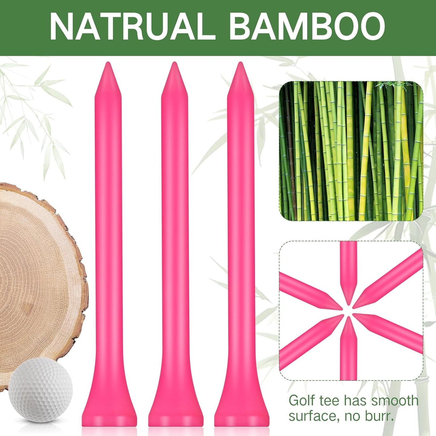 Mudder 600 Pack Golf Tees Bulk Wooden Golf Tees Wood for Men Balls Accessories