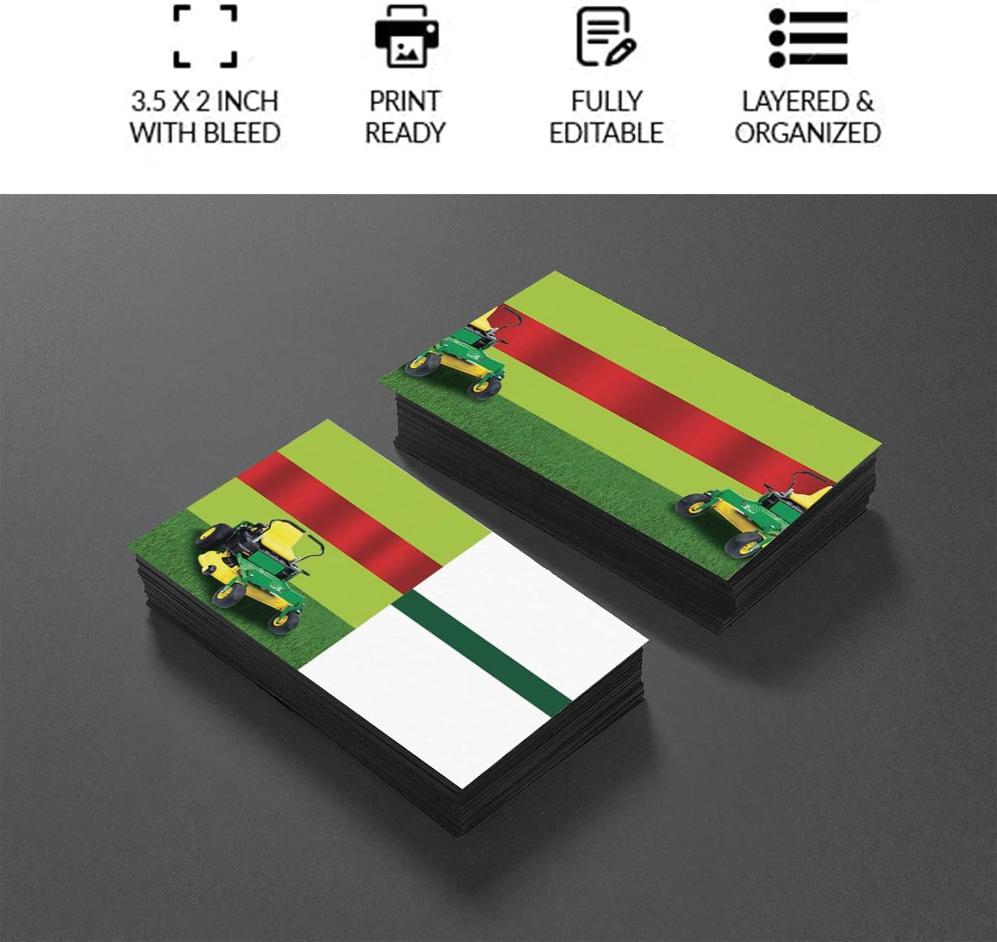 Custom Business Cards 100PCS Double-sided Printing Business Cards Customize with Your Logo Personalized 3.5"x 2" Cards for Business - Lawn Care