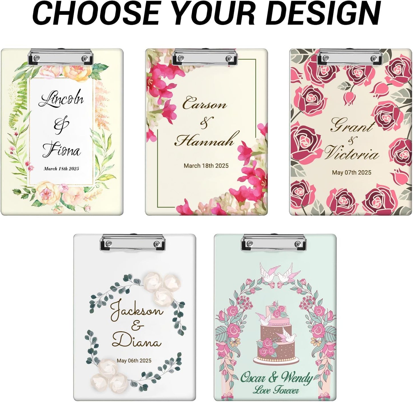 Custom Acrylic Wedding Clipboard with Name Photo Logo Personalized Clipboard for Kids Women Men Custom Back to School Gift for Teachers Nurses Classroom Office