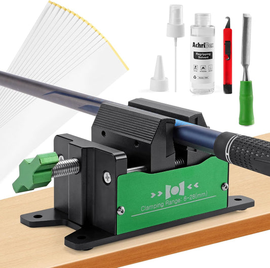 Golf Grip Kit with Grip Removal Tool & Tape - Golf Club Regripping Kit for Easy DIY Installation, Includes Golf Club Vise Clamp & Accessories for Grips Replacement for Golf Regripping Station