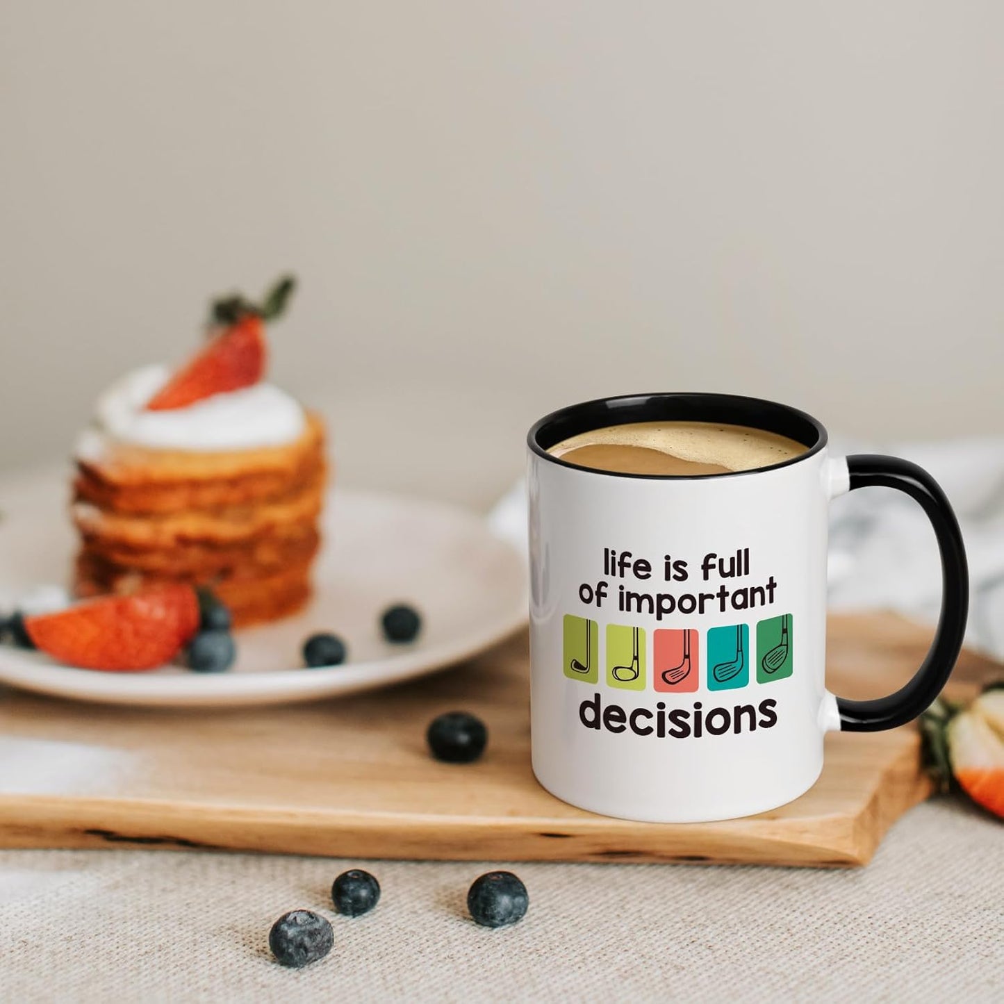 Maustic Golf Gifts for Men, Gifts for Golfers, Life is Full of Important Decisions Golf Mug, Fathers Day Golf Gifts for Dad, Golf Coffee Mug, Funny Christmas Golf Gifts for Dad Uncle Friends, 11 Oz