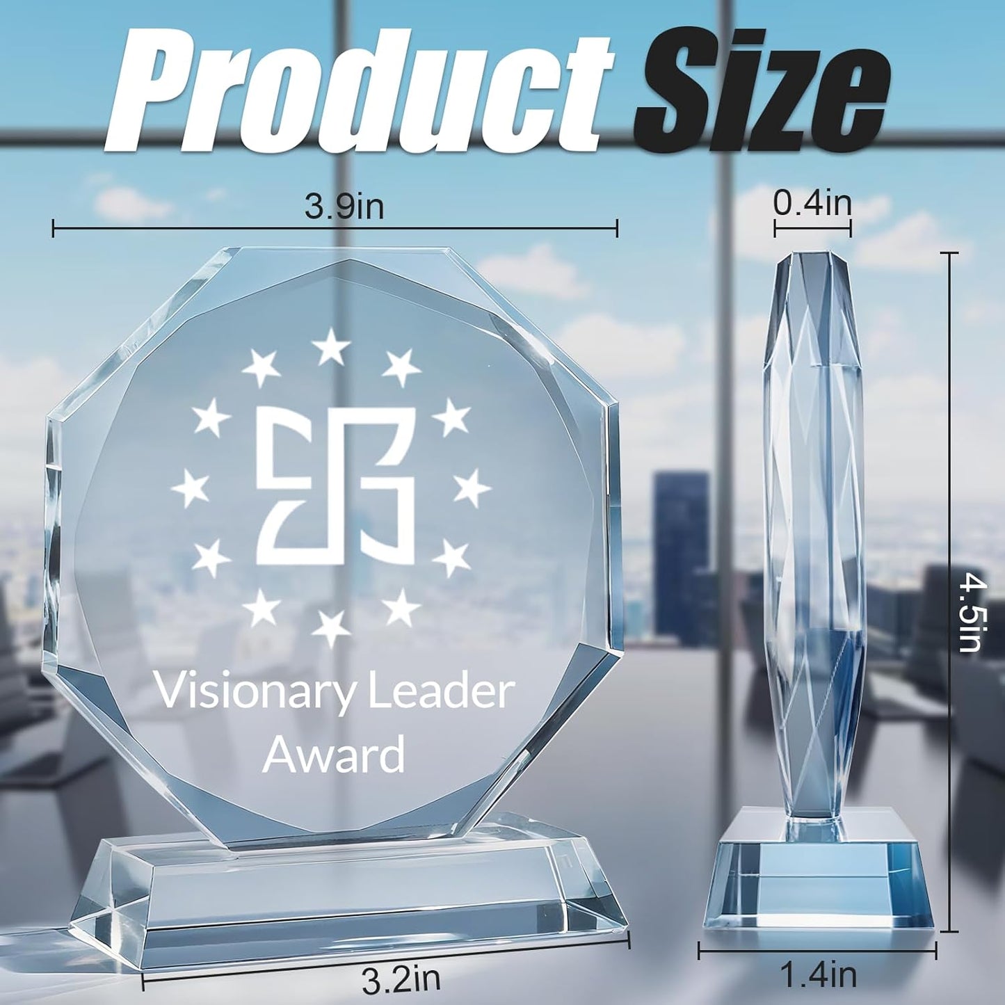 Personalized Crystal Trophy - Customizable Trophy Award with Name/Logo/Text for Retirement Plaque Employee Recognition Trophies