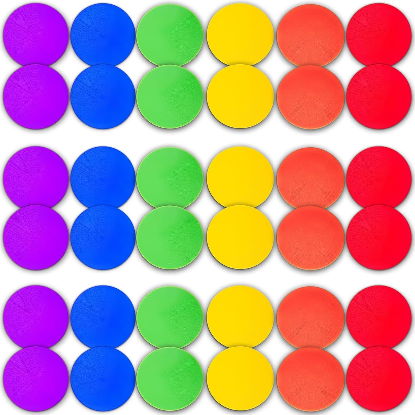 12/24Pcs Poly Spot Markers 9 inch Non-Slip Rubber Agility Training Markers Floor Dots Flat Field Cones for Football Basketball Soccer School Exercise Drills Gym Dance Practice 6 Colors