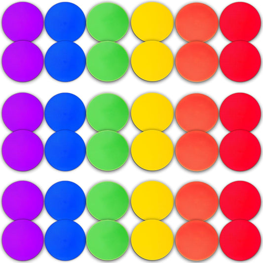 12/24Pcs Poly Spot Markers 9 inch Non-Slip Rubber Agility Training Markers Floor Dots Flat Field Cones for Football Basketball Soccer School Exercise Drills Gym Dance Practice 6 Colors