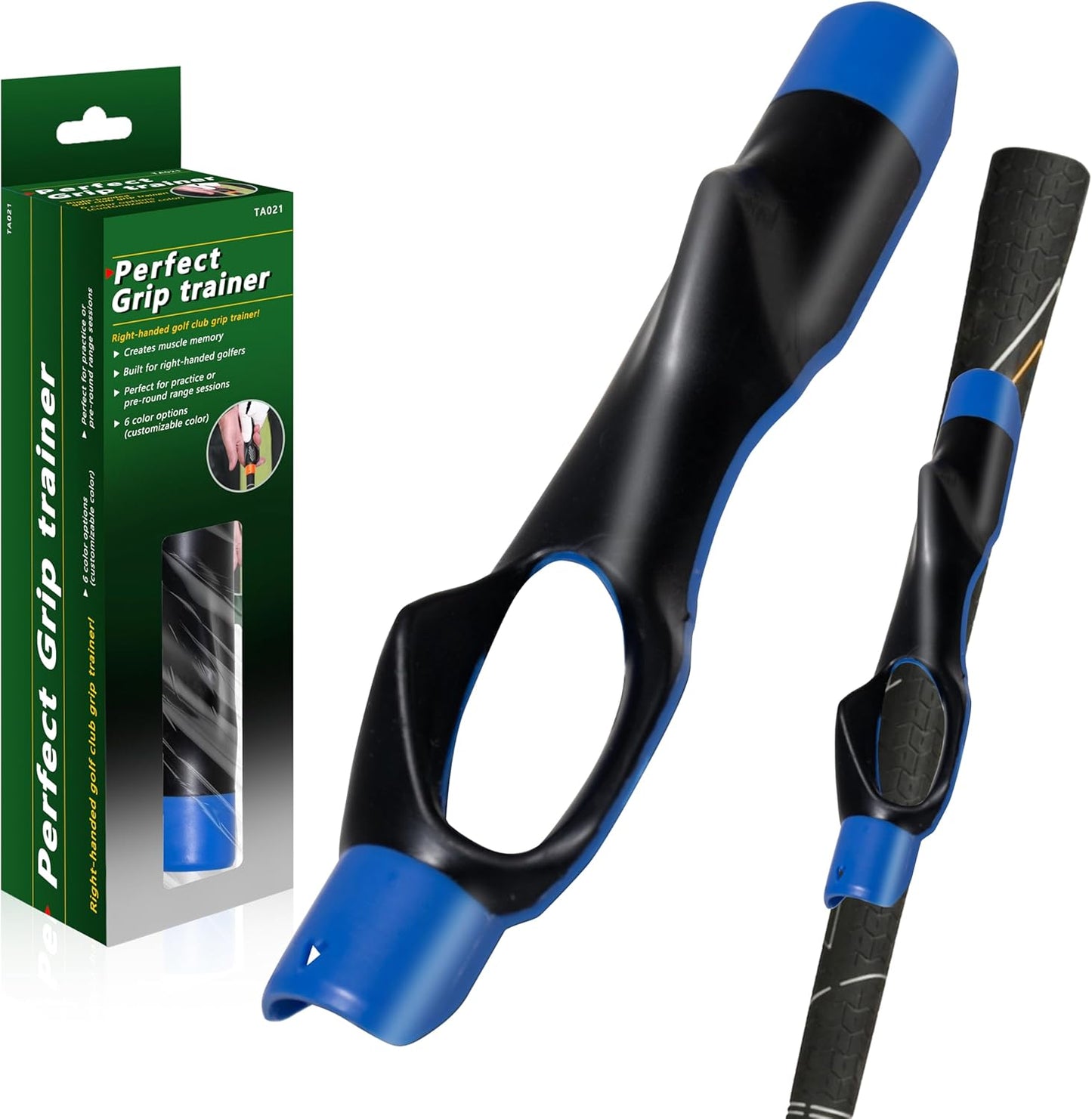 Golf Grip Trainer,Golf Club Grip Trainer Right Hand,Golf Grip Swing Training Aid for Golfer Proper Hand Position,Attaches to Most Golf Handles