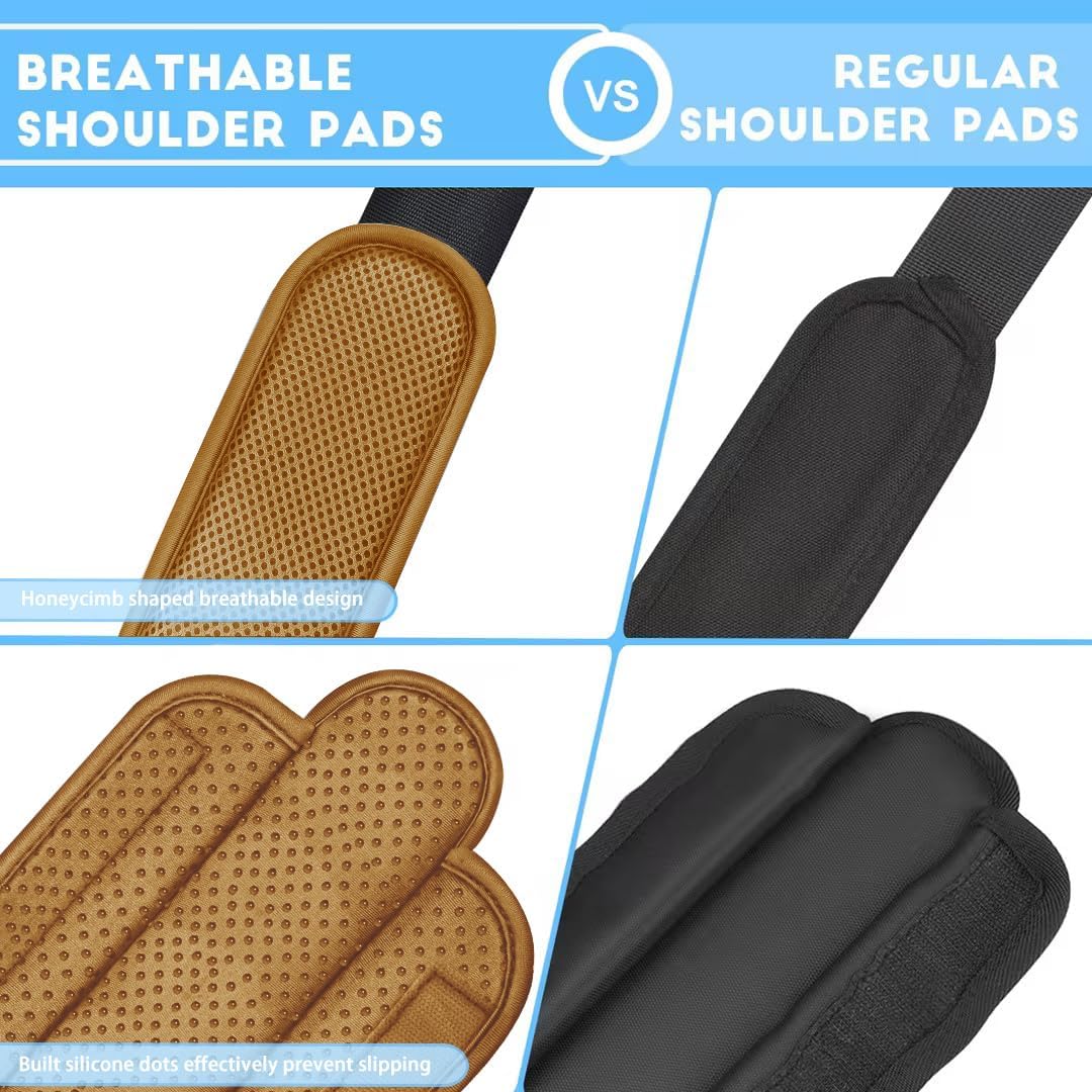 ZINZ 2-Pack Universal Shoulder Pad with Ultra thick Cushion for Bag Luggage Bag Crossbody, Plus Long & Anti-Slip & Breathable,Khaki