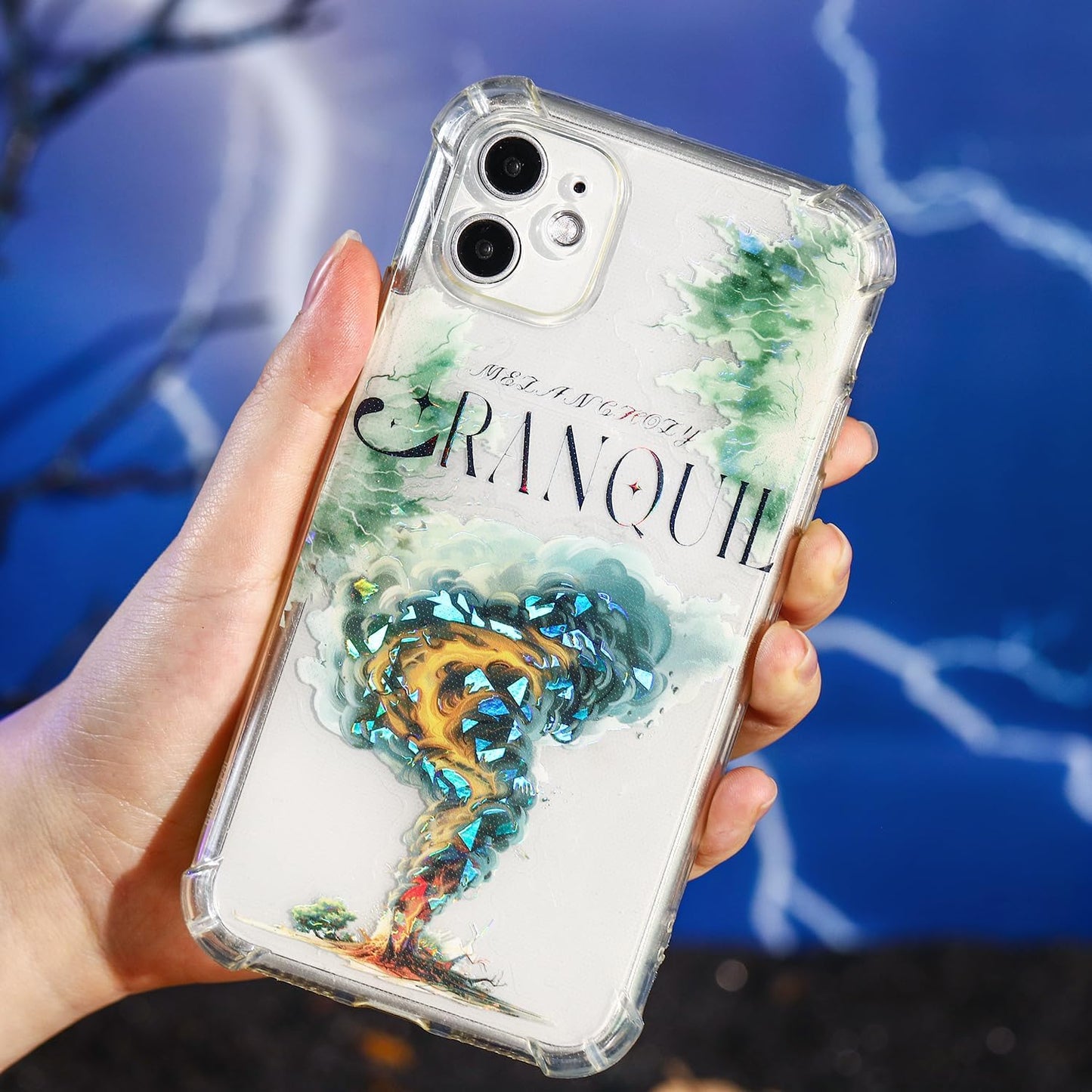 Lightning Tornado PET Sticker Set, 60Pcs Large Holographic Stickers for Scrapbooking, Journaling, Junk Journal Supplies, and DIY Crafts