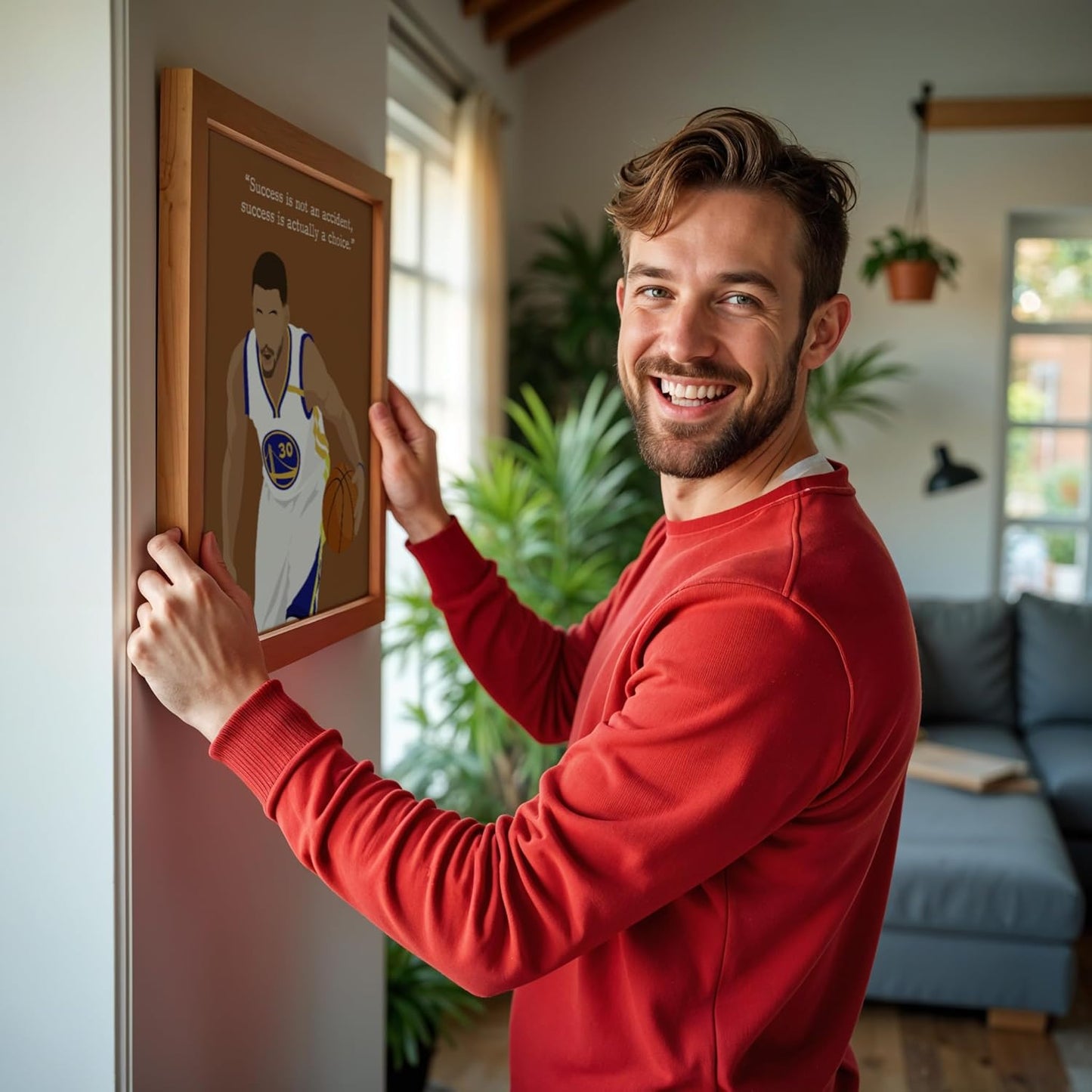 LOLUIS Motivational Basketball Superstar Hand-Drawn Artwork Sport Quote Wall Art Decorations (Unframed 8"x10", Basketball Player 7)