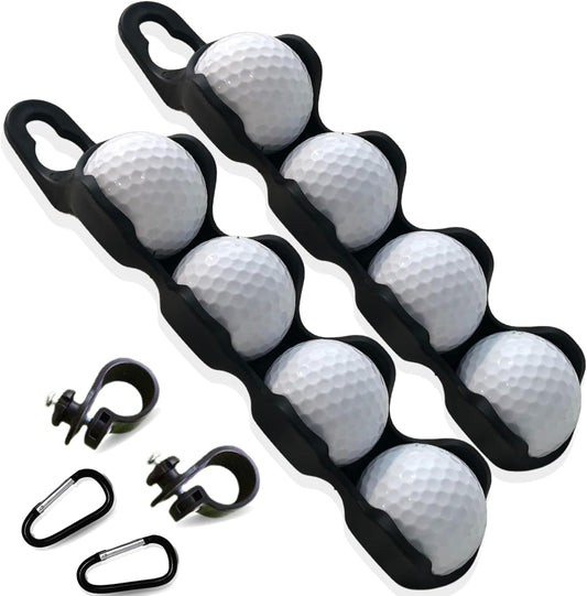 Golf Ball Holder - Holds 4 Golf Balls, Easy Attachment to Bag or Cart, Gift Accessories for Men and Women
