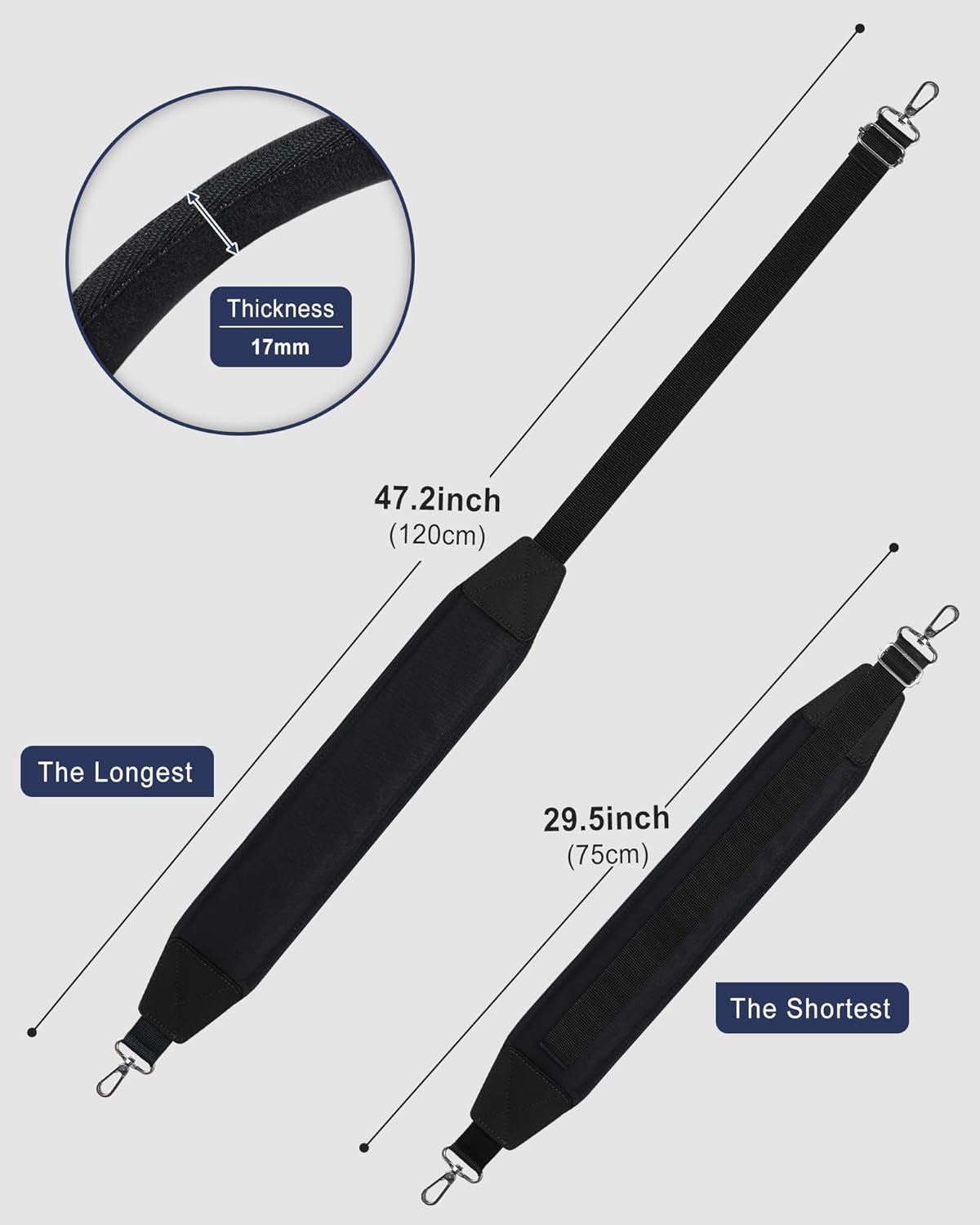 BIG TEETH Golf Bag Strap Single Padded Shoulder Strap Adjustable Thick Pad Straps Universal Replacement Quick Release