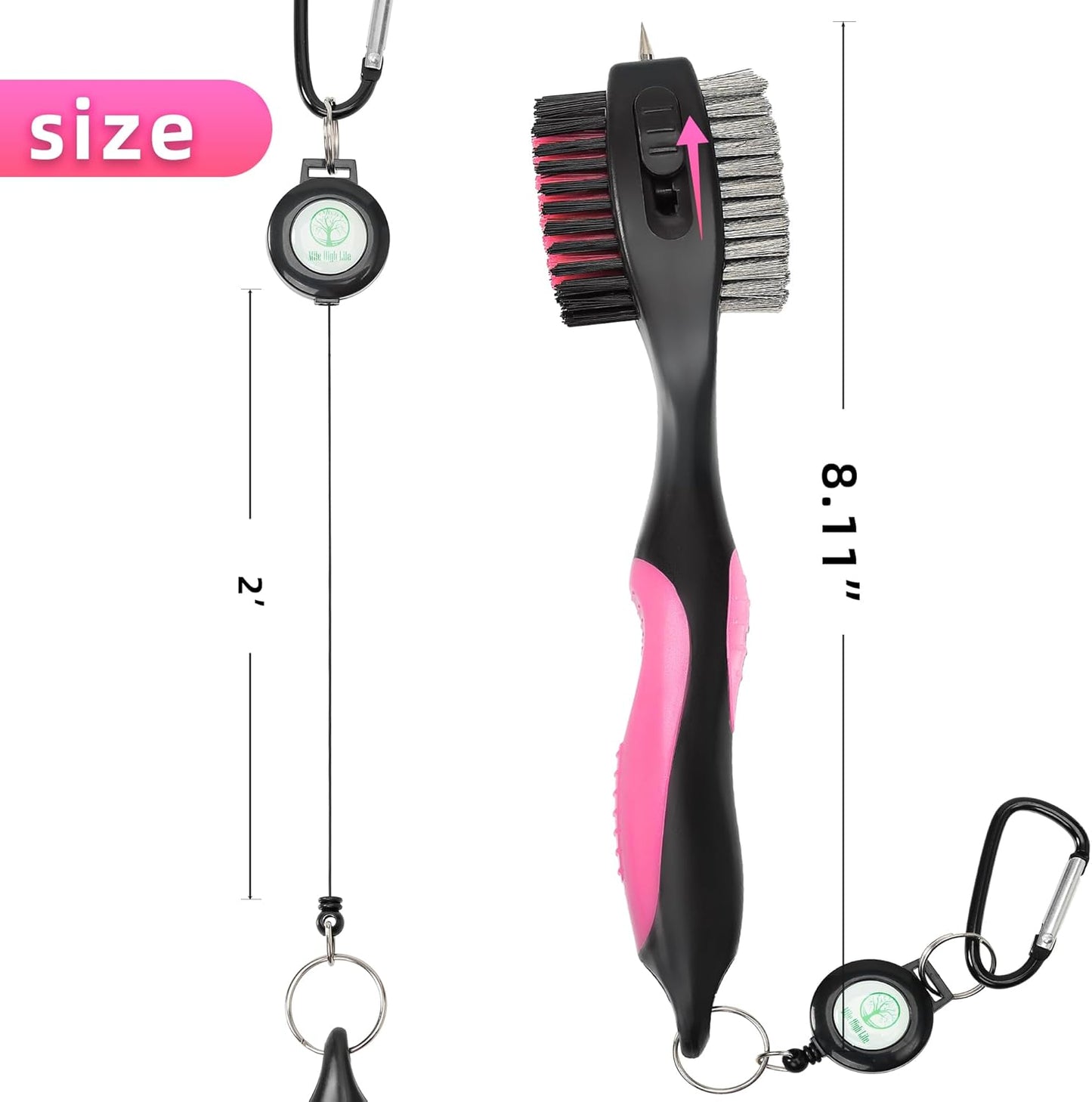 Mile High Life Printed Golf Towel(16"x24"), Brush Tool Kit, Divot Repair Tool, Microfiber Towel，Brush with 2FT Retractable Cord, Repair Tool w Magnetic Golf Ball Marker