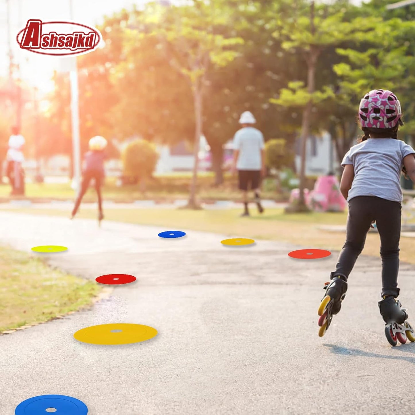 48 Pack 6 Inch Flat Soccer Cones, Multicolor Non-Skid Spot Markers with Holes, Flat Cones for Sports Training, Football, Baseball, Agility Training Equipment