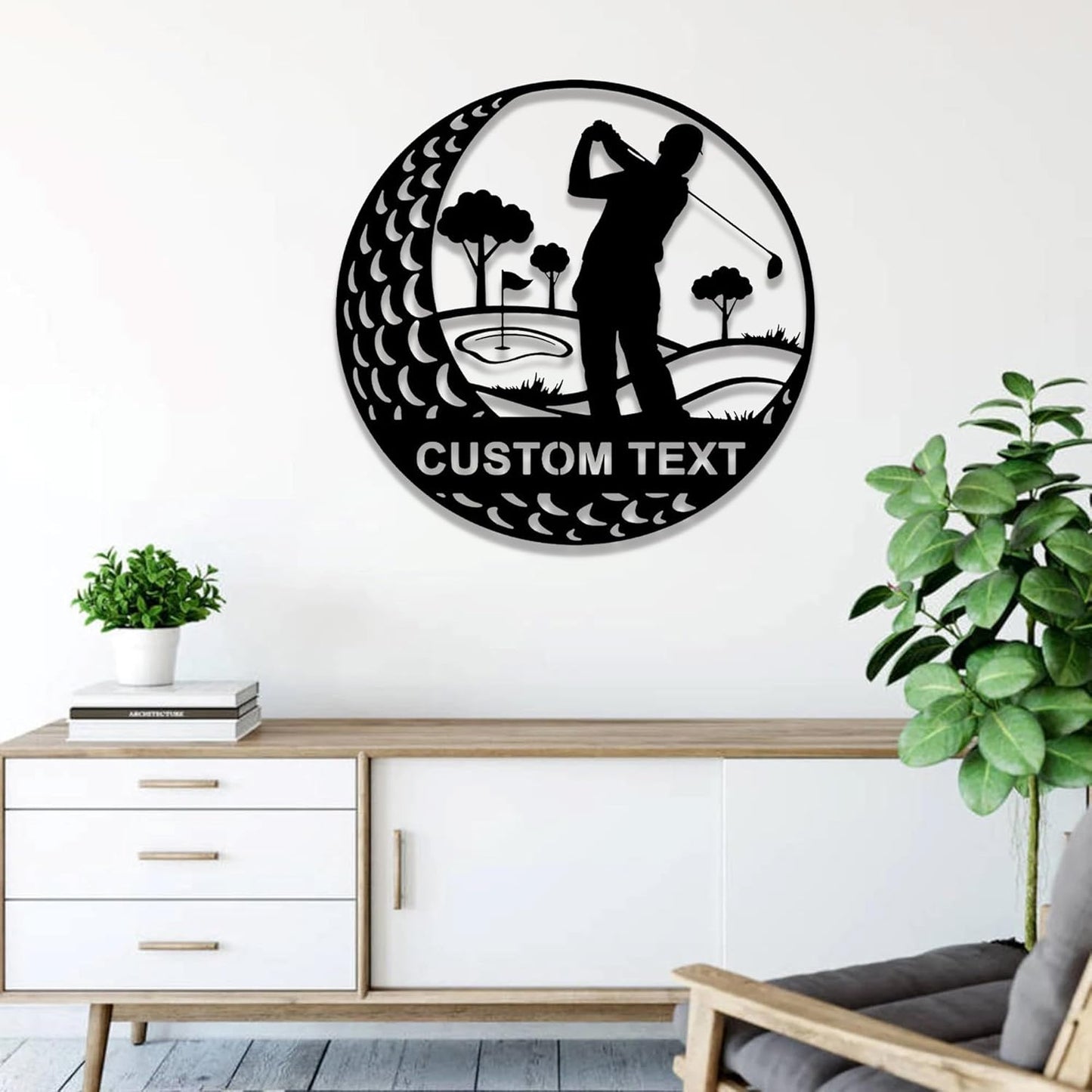 Personalized Metal Golf Wall Sign, 19th Hole Metal Wall Decor, Custom Golfer Name Sign, Golf Wall Art, Golfing Home Decor, Golf Player Gift, Man Cave Sign, Birthday Gift, Black, 8-24 Inch