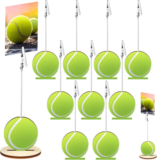 20 Pcs Base Memo Clip Holder Table Number Card Place Holders Stand Note Paper Clip Centerpieces for Table Party Favors Photo Stand Events Decoration (Tennis)