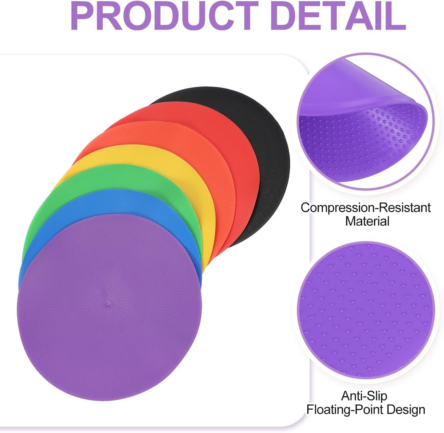 PATIKIL Spot Markers, Non-Slip Floor Dots Agility Markers Flat Field Cones Poly Dots for Gym PE Speed Training Dance Soccer Basketball Sports