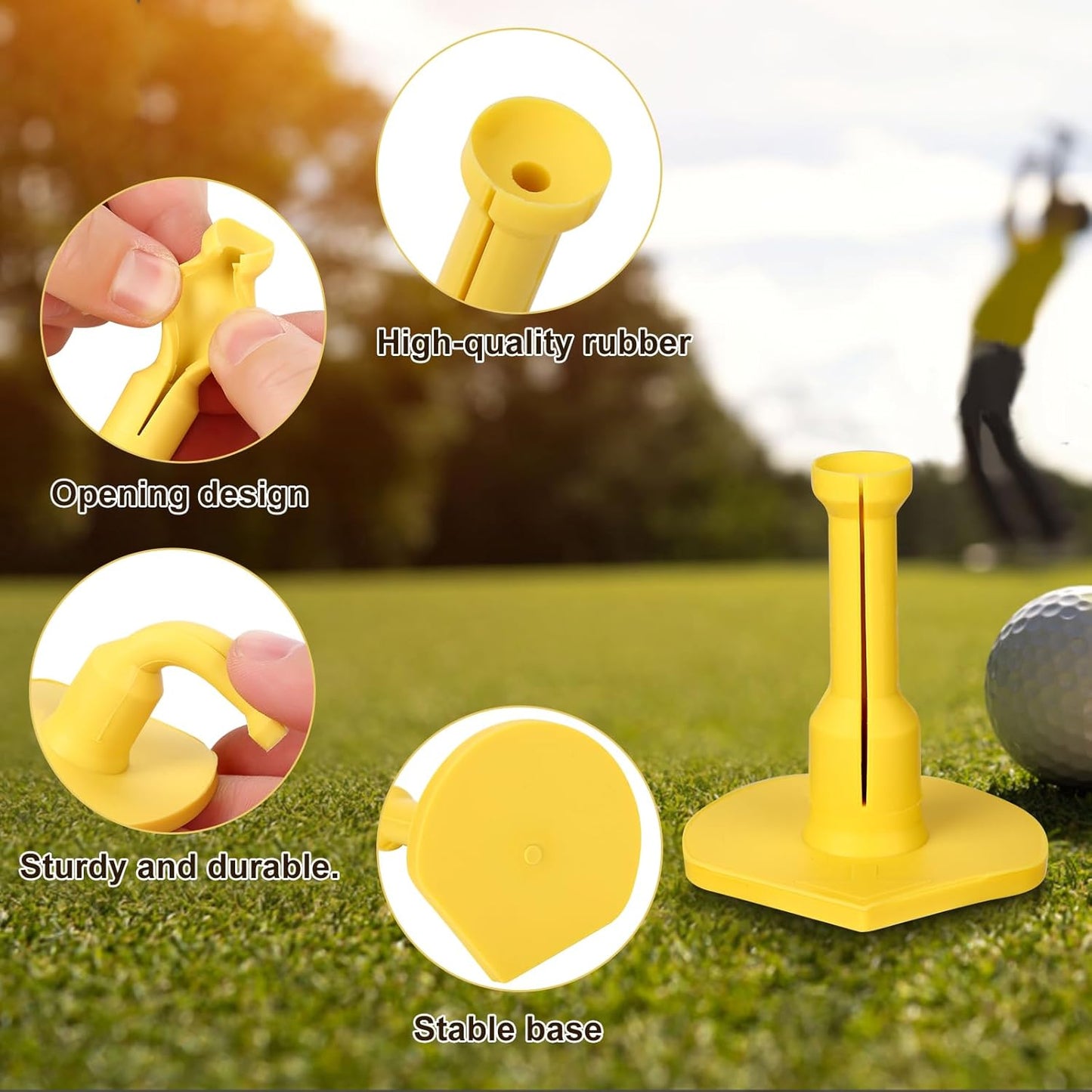 Premium Rubber Golf Tees for Hitting Mats, Unbreakable Golf Mats Tee for Driving Range, Excellent Durability and Stability Opening Rubber tees, Golf Accessories, Golf Gift