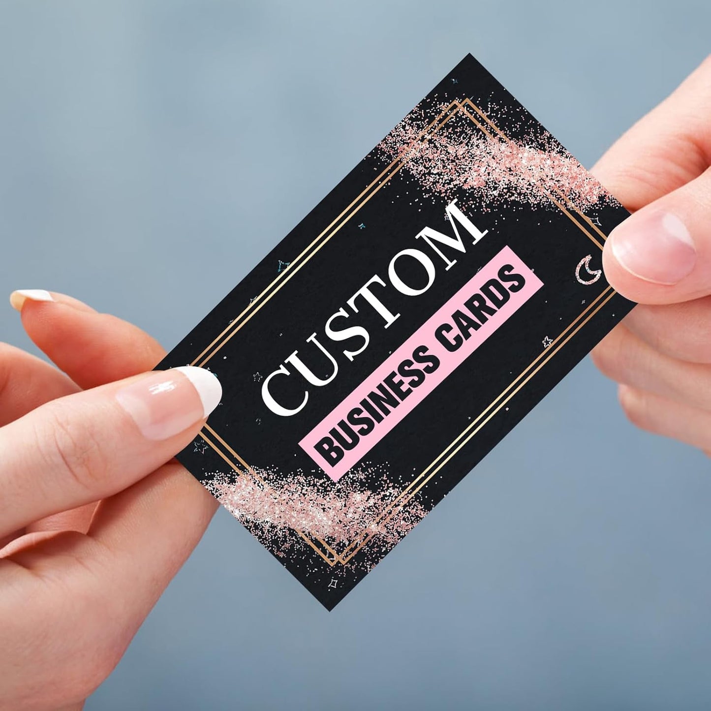 Custom Thank You Floral Business Cards Customizable with Logo Photo Personalized Business Card Customize for Small Business Customized Waterproof Double Sided Cards 100 200 500 1000