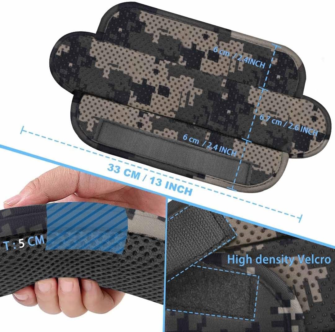 ZINZ 2-Pack Universal Shoulder Pad with Ultra Thick Cushion for Bag Luggage Bag Crossbody, Plus Long & Anti-Slip & Breathable,Camouflage Gray