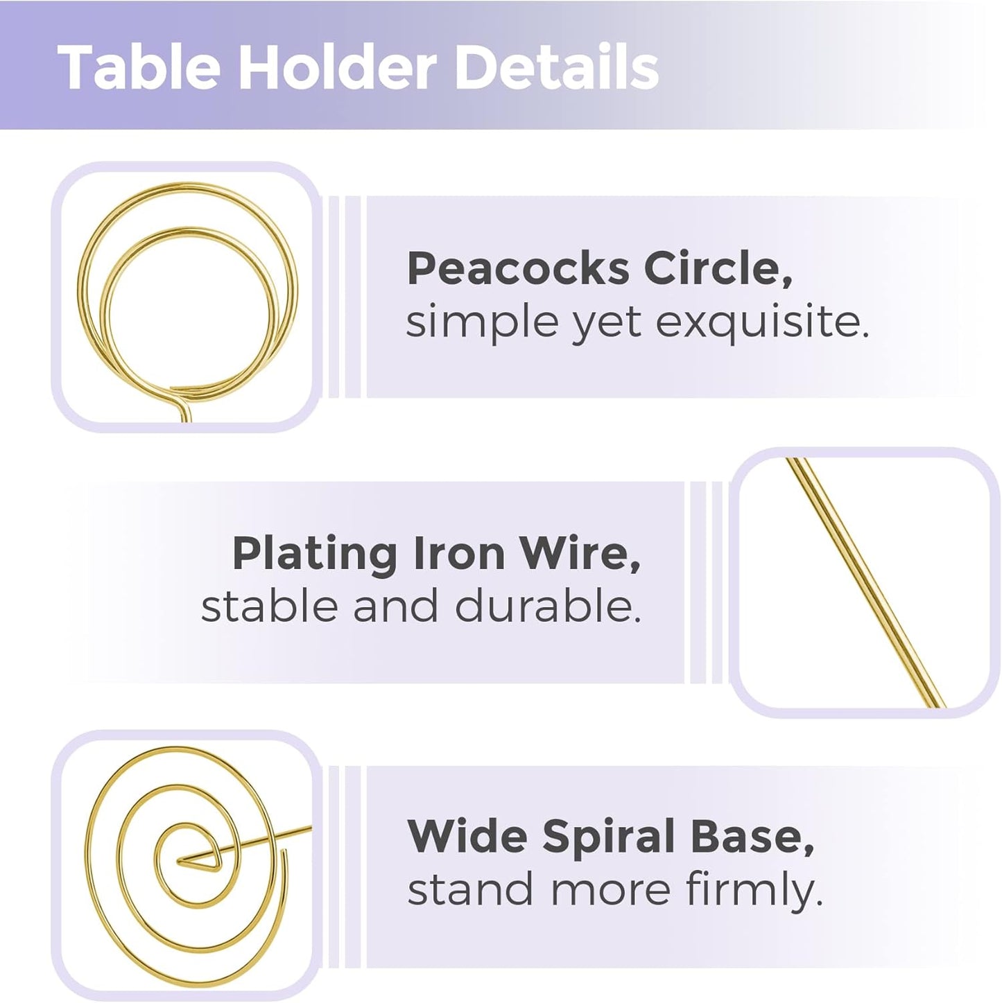 Table Number Holders 10Pcs - 8.75 inch Place Card Holder Tall Table Number Stands for Wedding Party Graduation Reception Restaurant Home Centerpiece Decorations Office Memo (Gold)