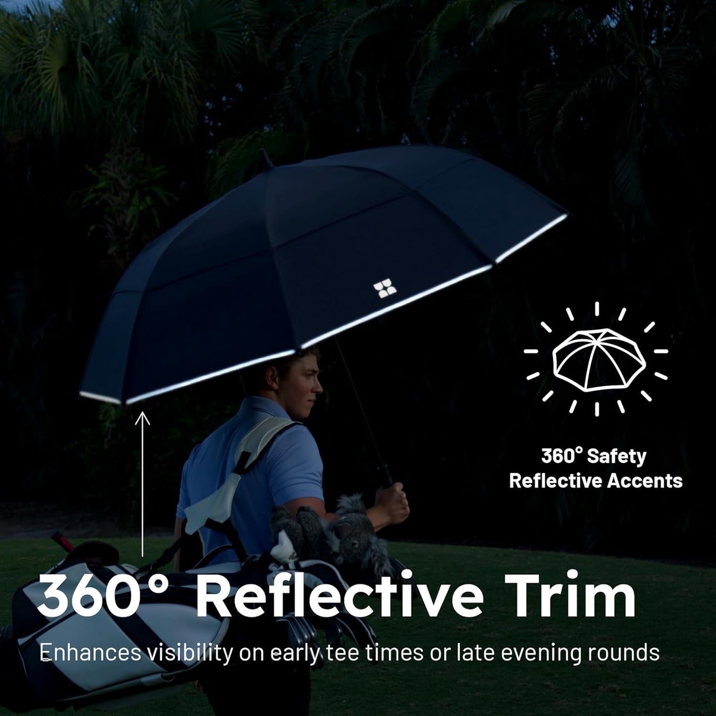 Weatherman Umbrella - Golf Umbrella - Windproof Sports Umbrella Resists Up to 55 MPH Winds - Available in 2 Sizes and 5 Colors