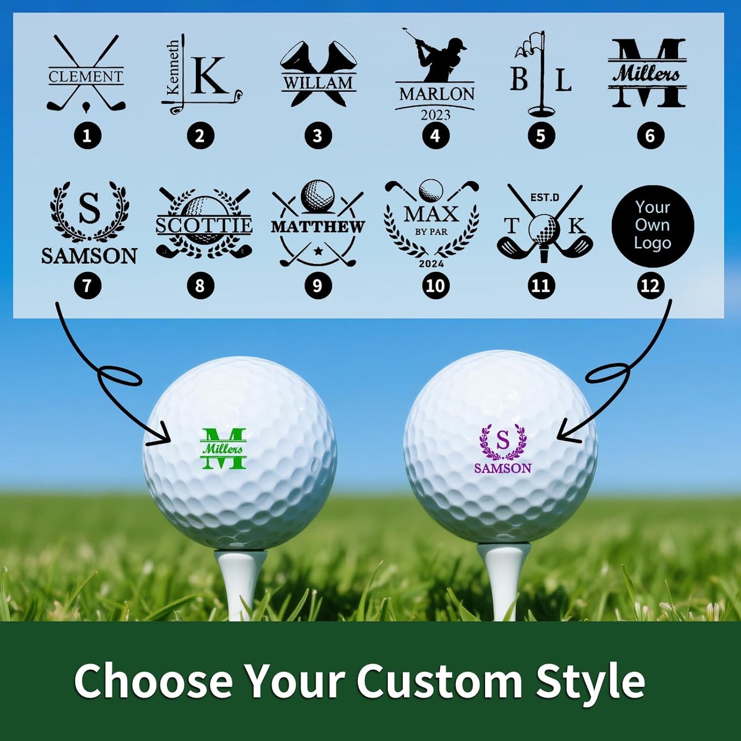 Personalized Golf Ball Stamp with Metal Storage Case, Custom Name Reusable Golf Ball Marking, Golf Accessories, Gifts for Golf Lovers, Golfers, Dad, Husband, Father's Day Birthday Wedding