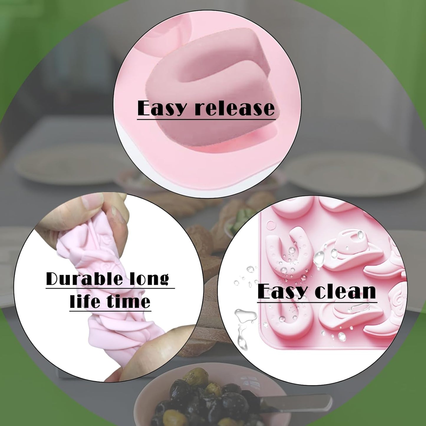 Cowboy Chocolate Molds Silicone, Western Themed Molds with Cowboy Hat, Boot, Horse, Saddle for Candy, Cakesicle, Cupcake, Jello, Ice Cube, Candle & Party Decorations