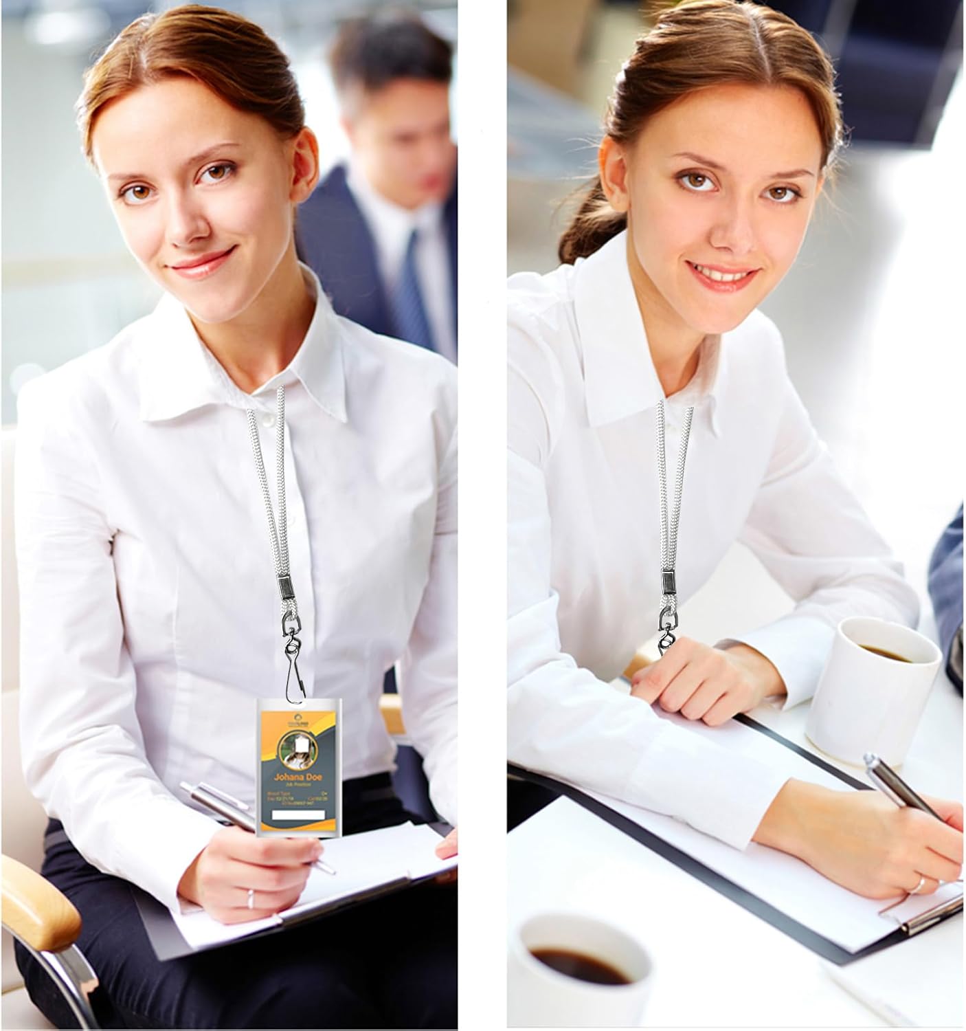 120 Pcs White Lanyards Premium Bulk Lanyards Round 36" with Swivel J Hook for ID Name Badge Holder, VIP, School, Kids, Coach, Conference, Festival and Hang Keys