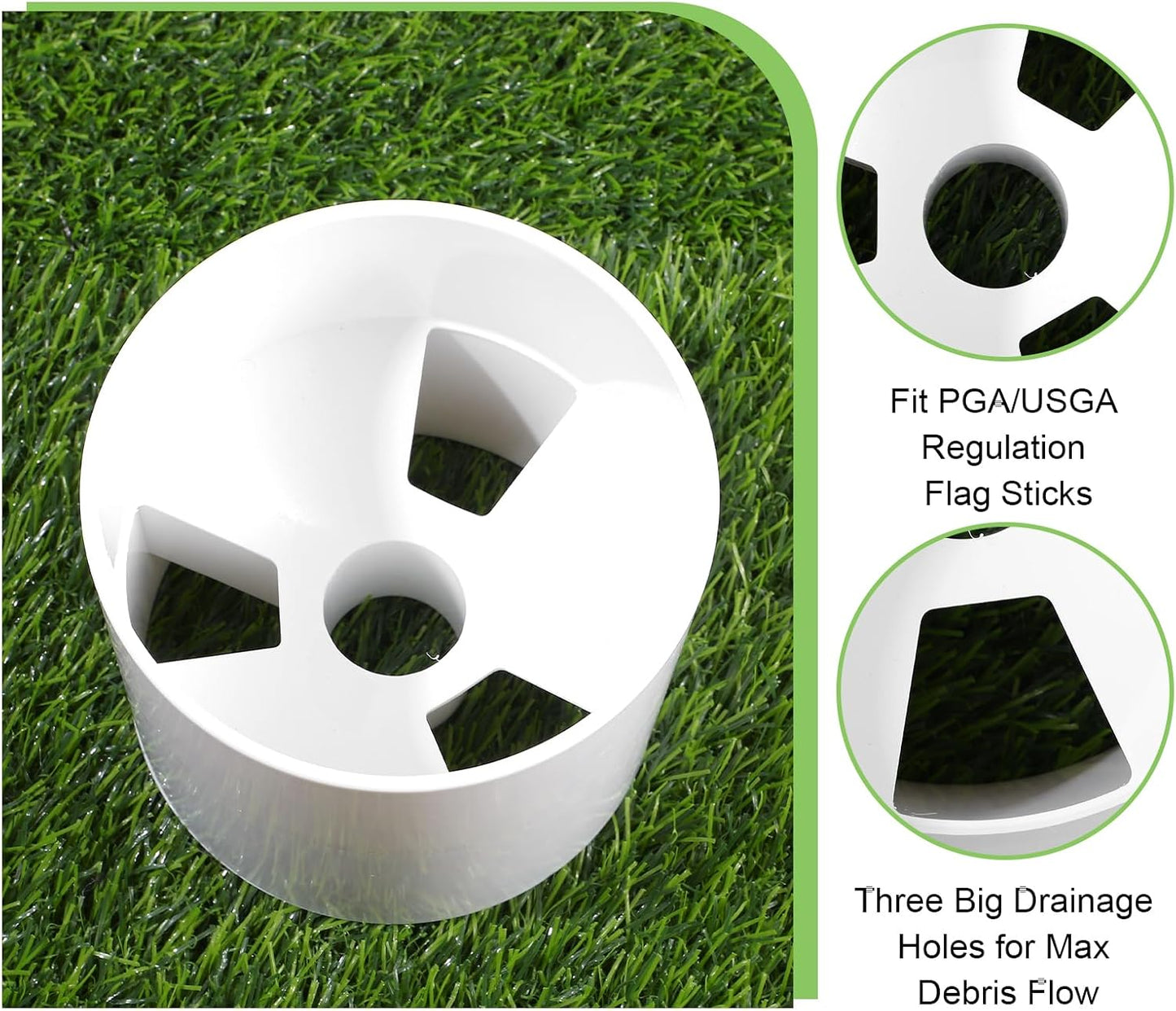 6 Pcs Golf Hole Cup,Accessories for Backyard Practice Putting Green, ABS Plastic Golf Putting Cup for Outdoor, Dimension 4" Depth, Diameter 4 1/4 inches