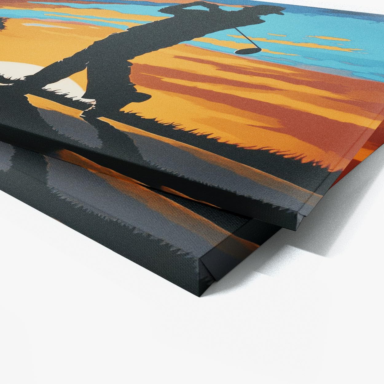 Sense Canvas Golf Golfer Sunrise Sunset 11 Canvas Art - Home Decor Wall Art Print Poster Painting Small 16x12 / 1.5"