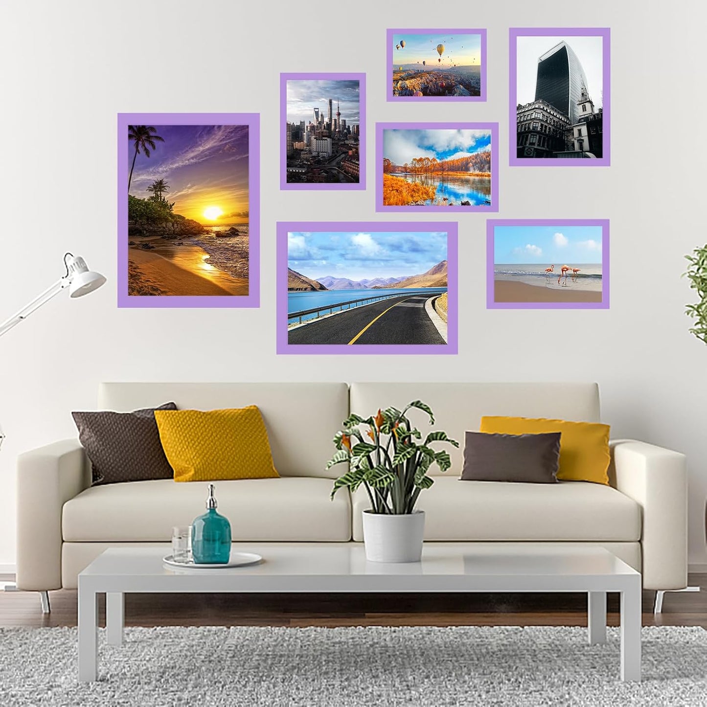 10x14 inch Wood Picture Frames for Wall Hanging,Diamond Painting Frames Rectangle Baby Scan Picture Frame for Family Walls Decoration,Anniversary,Wedding,Christmas,Halloween,Shower,Certificate (Purple)