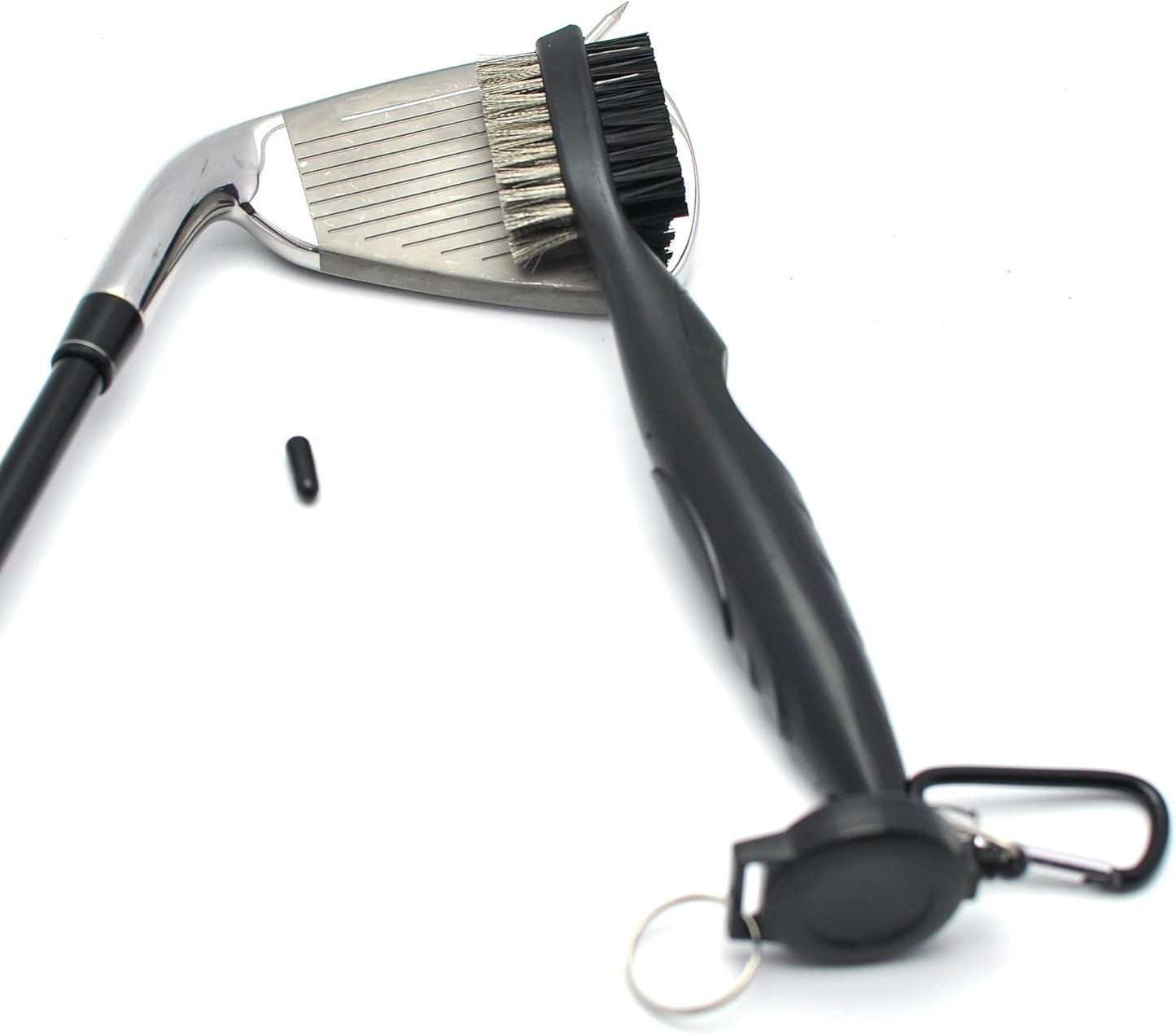 Mile High Life Microfiber Waffle Pattern Golf Towel | Club Groove Cleaner Brush | Foldable Divot Tool with Magnetic Ball Marker (White Towel/Brush/Fish Divot)