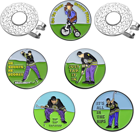 Funny Ball Marker Hat Clip, Magnetic Enamel Golf Ball Markers for Putting Green, Golf Ball Marker with Magnetic Hat Clip, Unique Gift for Golf Lovers