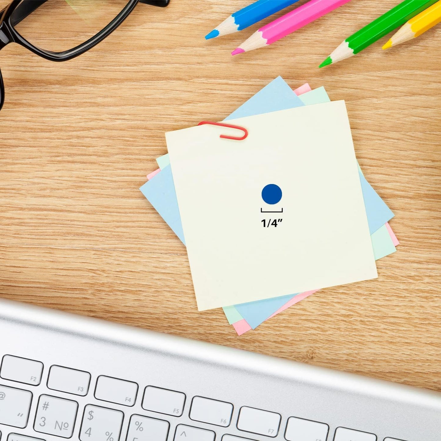 ChromaLabel 1/4 Inch Round Colored Stickers, Permanent Sticky Dots Color Coding Labels, Ideal Sticker for Office and School Projects - 1000 Colored Dots per Roll, Dark Blue Stickers