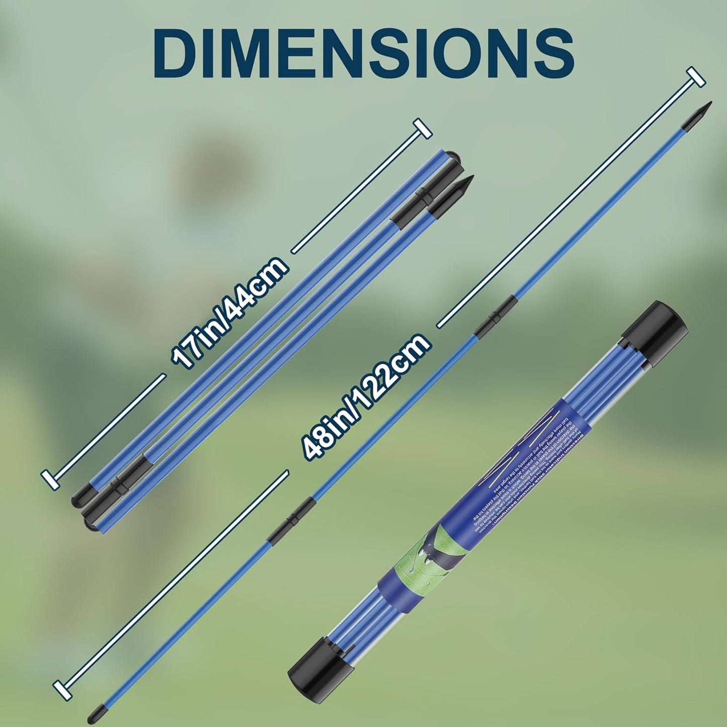 Kulamait 2 Pack Golf Alignment Sticks,Collapsible Golf Alignment Rods 48" Golf Practice Sticks Golf Training Aid for Aiming,Putting,Golf Training Sticks with Clear Tube Case