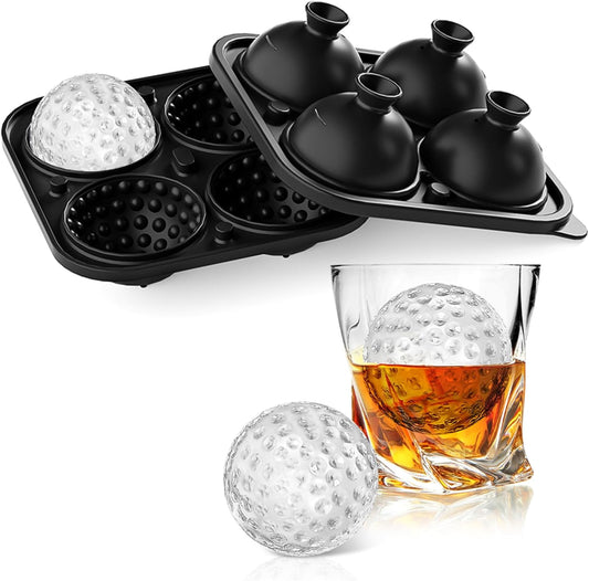 Golf Ball Ice Cube Mold 2.1 Inch Large Silicone Golf Ball Ice Cube Molds Fun Shapes Craft Sphere Ice Molds Novelty Christmas Gifts Stuff for Men Women Cocktails, Bourbon,Brandy, Whiskey(1, Golf Ball)