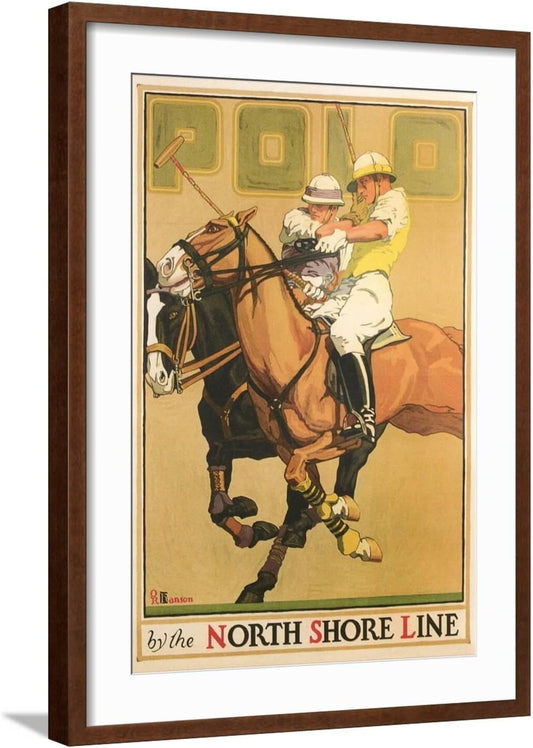 ART.COM Wall Art Print Polo Poster on Brown Frame, 21" x 29"