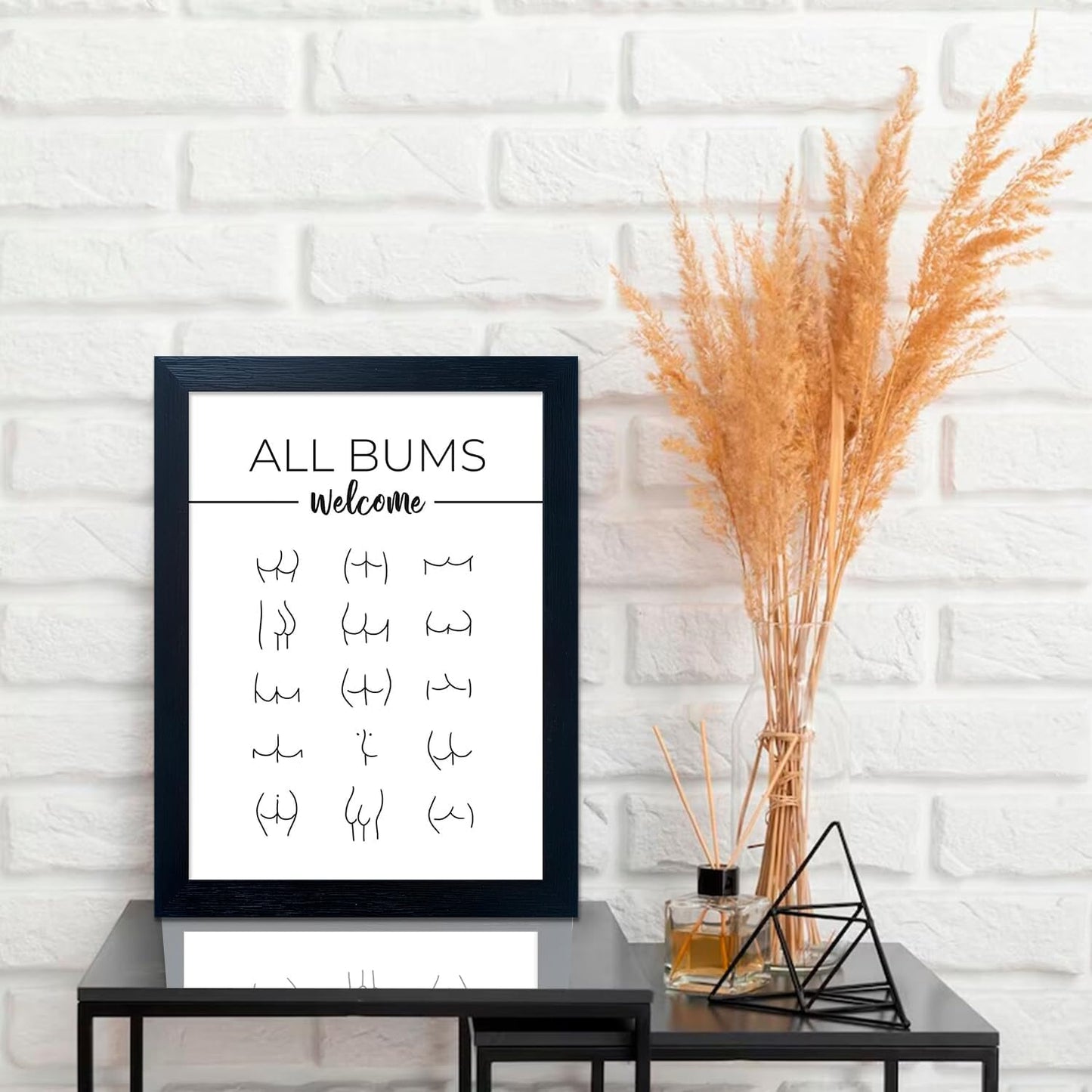 Funny Bathroom Wall Decor Black and White Framed Bathroom Picture Toilet Art Modern Minimalistic Canvas Print Paintings Artwork