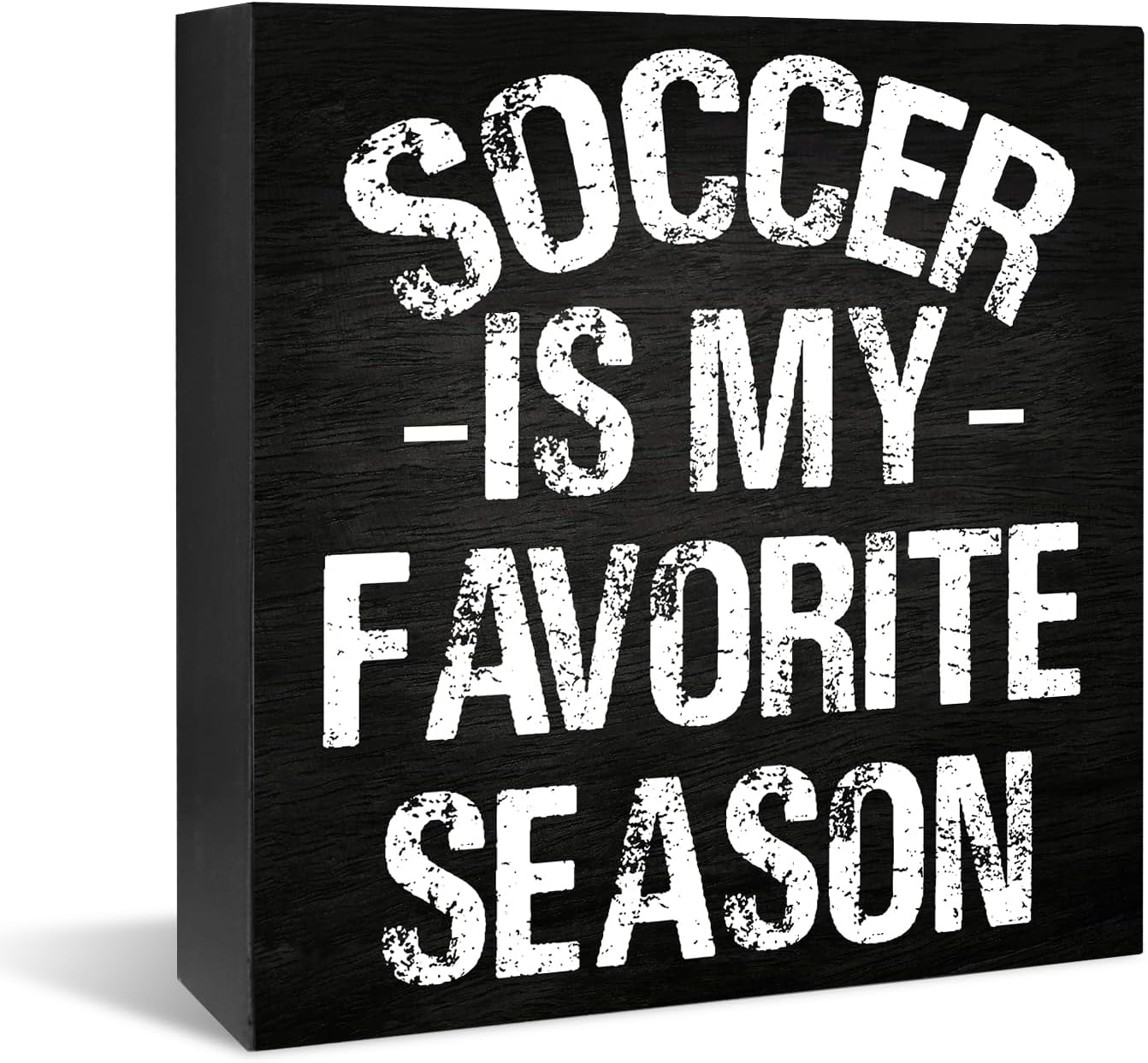 Soccer Wall Decor, Soccer Room Decor for Boys, Wooden Box Table Sign, Soccer is my Favorite Season, Soccer Bedroom Wall Decor, Soccer Birthday Party Decorations 5 x 5 Inch